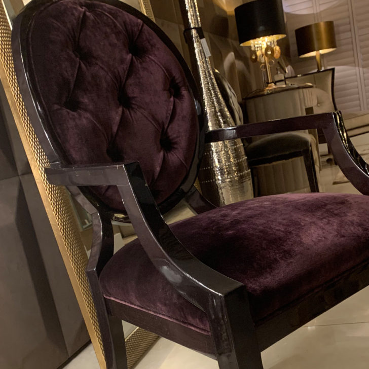 Luxury Velvet Upholstered Dining Armchair