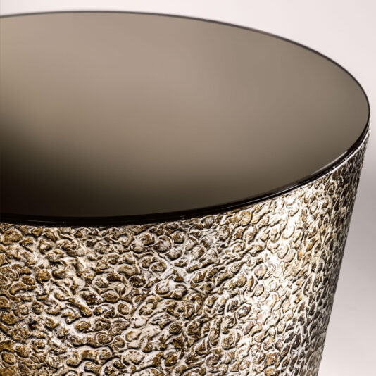 Modern Italian Hammered Metal Side Table