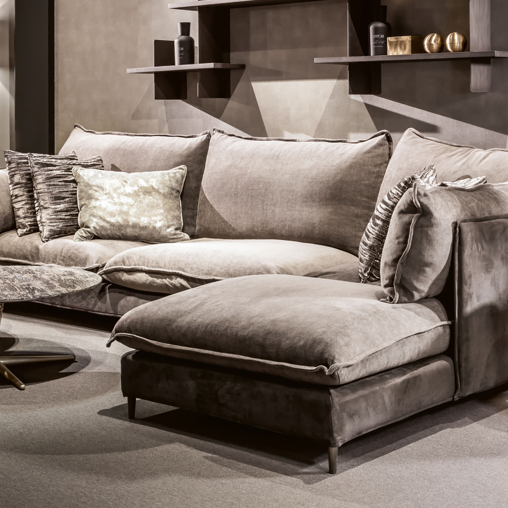 cosy edit, oversized contemporary modular sofa with chaise end