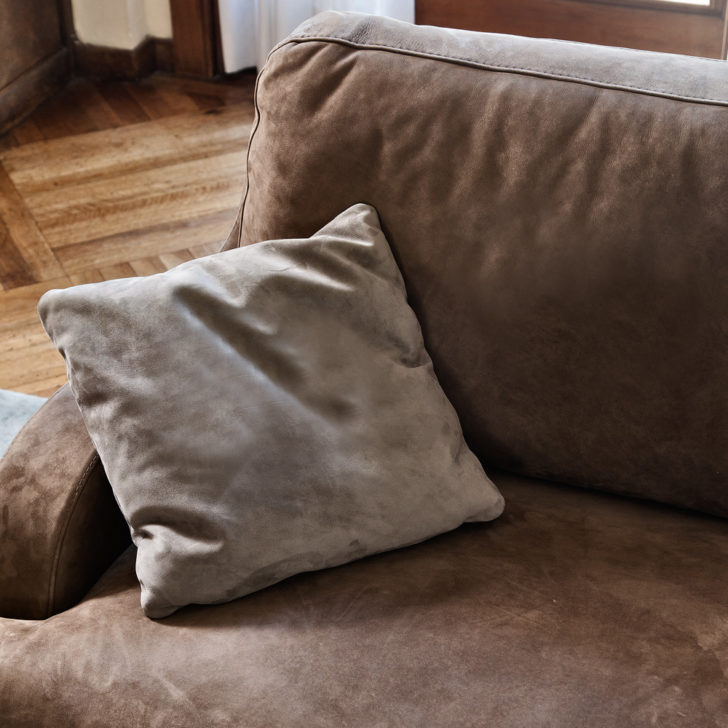 Designer Quilted Leather Italian Sofa