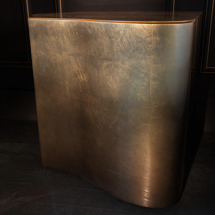Exclusive Gold Leaf Gradient Designer Bedside Cabinet