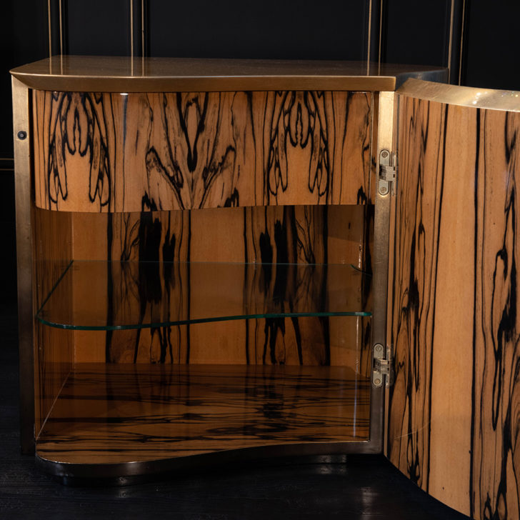 Exclusive Gold Leaf Gradient Designer Bedside Cabinet