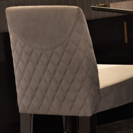 Exclusive Modern Italian Quilted Leather Bar Stool