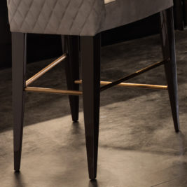 Exclusive Modern Italian Quilted Leather Bar Stool