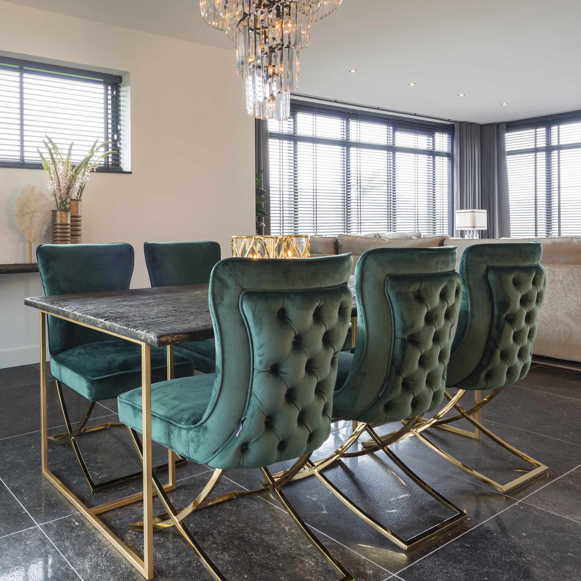 Green Velvet Modern Dining Chair
