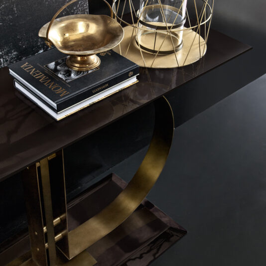 High End Italian Brass Designer Console Table High End Italian Brass Designer Console Table