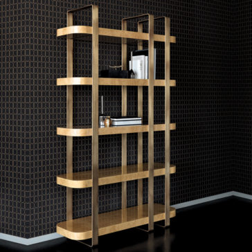 High End Italian Designer Burl Veneered Bookcase High End Italian Designer Burl Veneered Bookcase