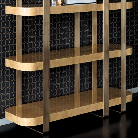High End Italian Designer Burl Veneered Bookcase High End Italian Designer Burl Veneered Bookcase