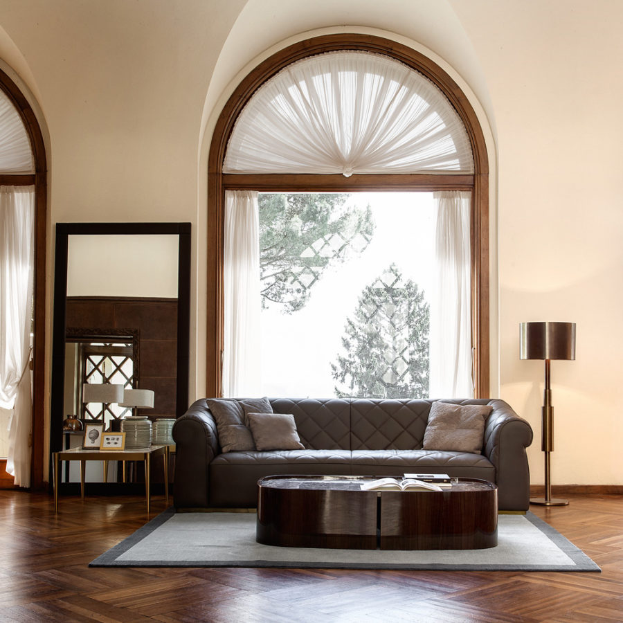 High End Luxury Leather Quilted Italian Sofa - Juliettes Interiors