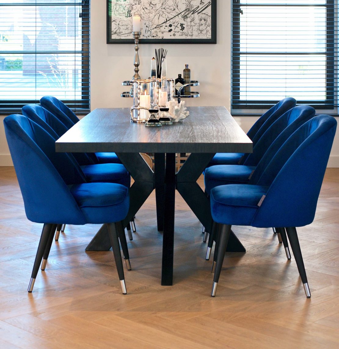showhome furniture, Industrial Chic Black Dining Table