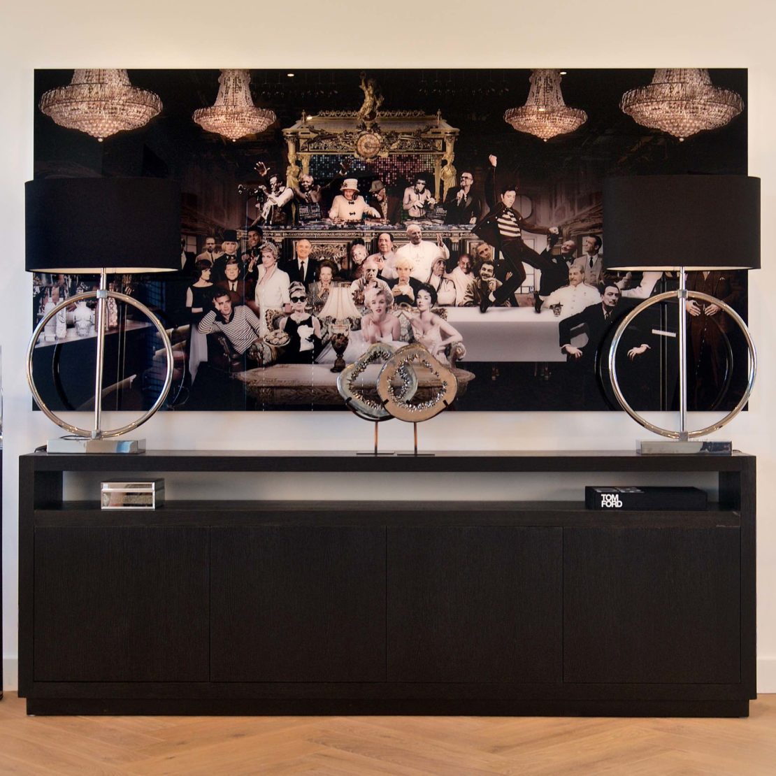 show home furniture, Industrial Chic Large Black Sideboard