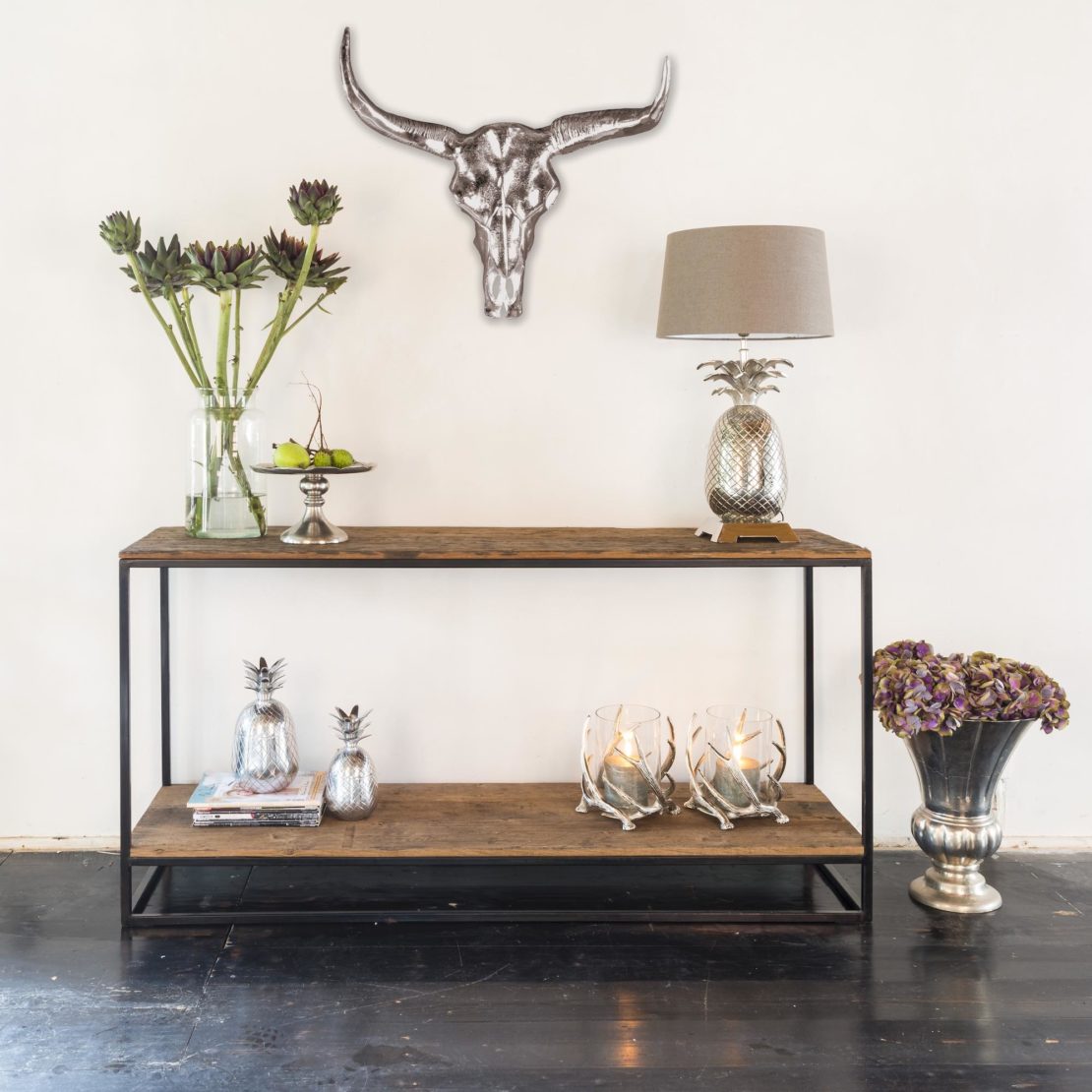 Industrial Recycled Wood Console Table