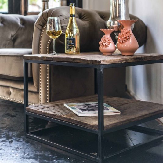Industrial Recycled Wood Side Table