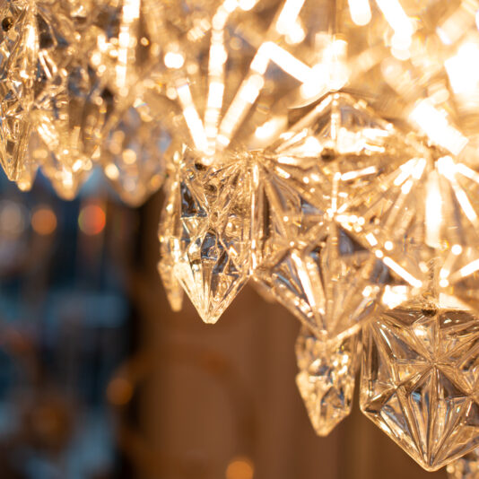 Large Faceted Glass Pendant Chandelier Large Faceted Glass Pendant Chandelier