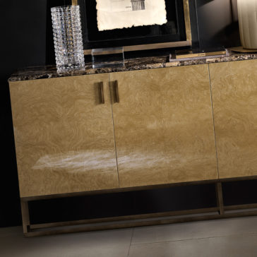 Marble And Burl Veneer Designer Italian Sideboard Marble And Burl Veneer Designer Italian Sideboard