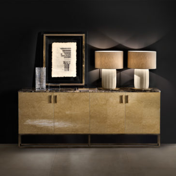 Marble And Burl Veneer Designer Italian Sideboard Marble And Burl Veneer Designer Italian Sideboard