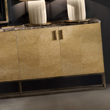 Marble And Burl Veneer Designer Italian Sideboard Marble And Burl Veneer Designer Italian Sideboard