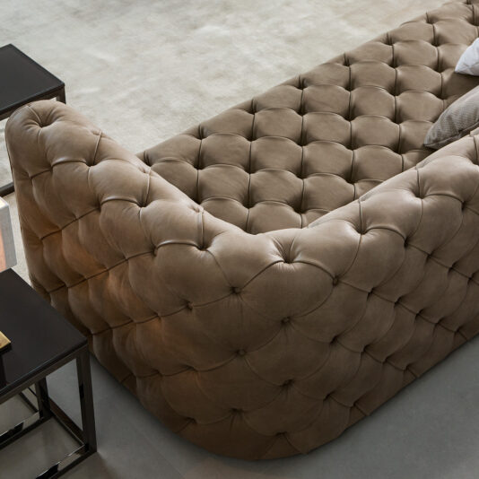 Modern Button Upholstered Suede Leather Designer Sofa Modern Button Upholstered Suede Leather Designer Sofa