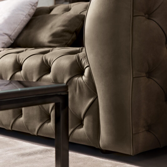 Modern Button Upholstered Suede Leather Designer Sofa Modern Button Upholstered Suede Leather Designer Sofa