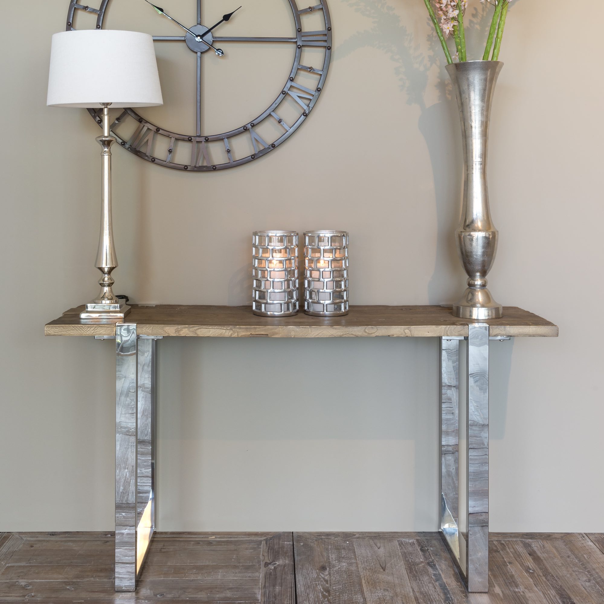 Contemporary Recycled Wood Console Table