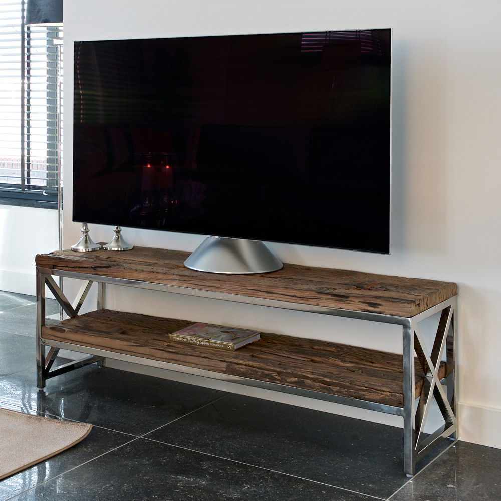 Industrial Recycled Wood TV Unit