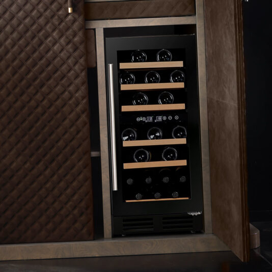 Italian Designer Quilted Nubuck Drinks Cabinet