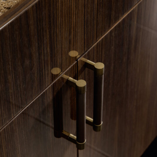 Italian Designer Walnut Veneer And Marble Buffet Italian Designer Walnut Veneer And Marble Buffet