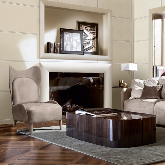 Italian Designer Walnut Veneer And Marble Coffee Table Italian Designer Walnut Veneer And Marble Coffee Table