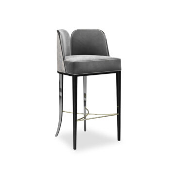Art Deco Inspired Luxury Bar Stool Art deco luxury stool front view