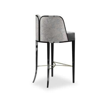 Art Deco Inspired Luxury Bar Stool art deco luxury stool with black frame and grey fabric