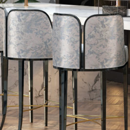 Art Deco Inspired Luxury Designer Upholstered Bar Stool