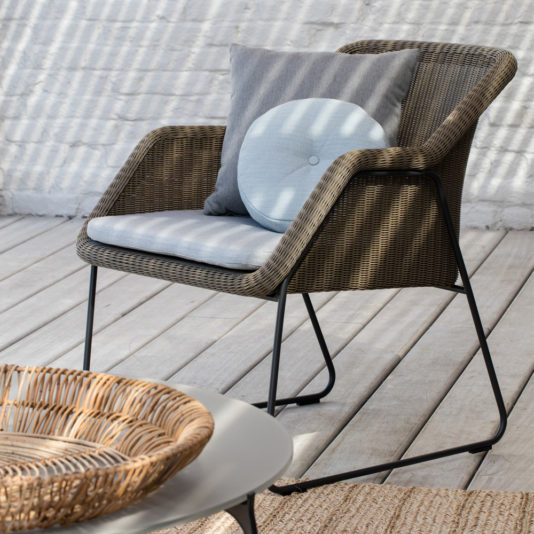 Contemporary Designer Low Wicker Outdoor Garden Armchair