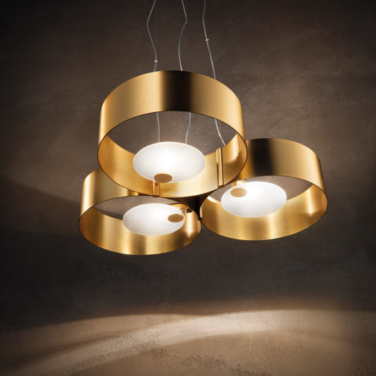 Contemporary Gold-Plated Suspension Light