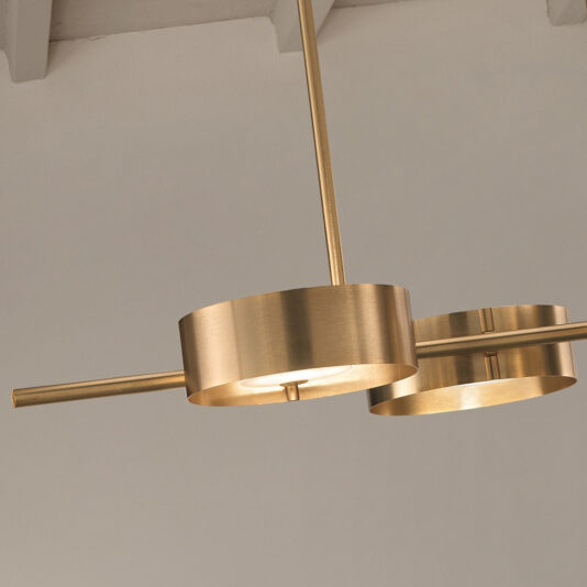 Contemporary Italian Gold-Plated Triple Suspension Light