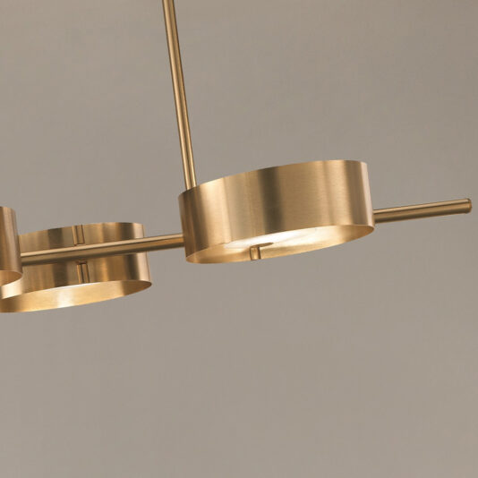 Contemporary Italian Gold-Plated Triple Suspension Light