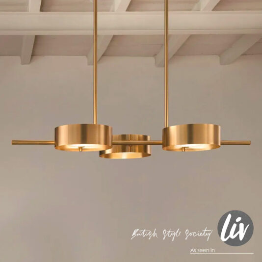 Contemporary Italian Gold-Plated Triple Suspension Light
