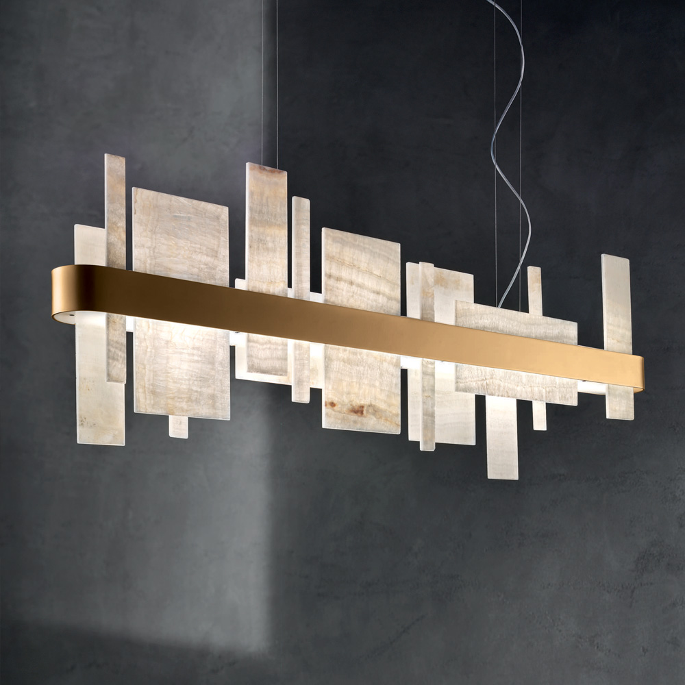 Contemporary Italian Natural Onyx Chandelier