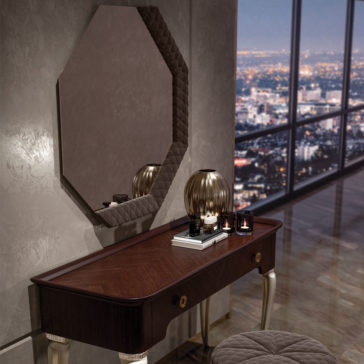 Designer Italian Quilted Octagonal Wall Mirror