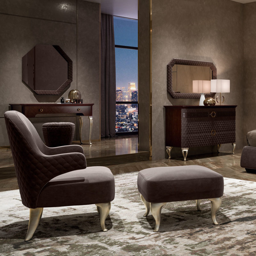 Italian Designer Quilt Upholstered Armchair - Juliettes Interiors