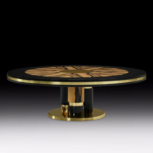 Low Round Designer Ebony Veneer Coffee Table Low Round Designer Ebony Veneer Coffee Table