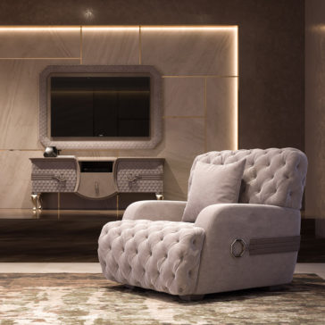 Luxury Designer Italian Button Upholstered Armchair Luxury Designer Italian Button Upholstered Armchair