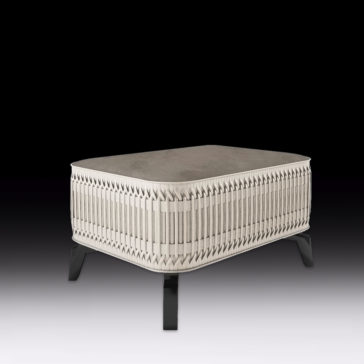 Luxury Designer Pleat Upholstered Satin Stool