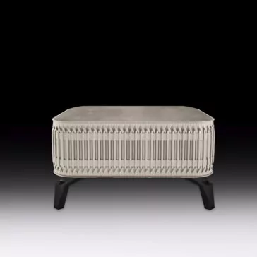Luxury Designer Pleat Upholstered Satin Stool