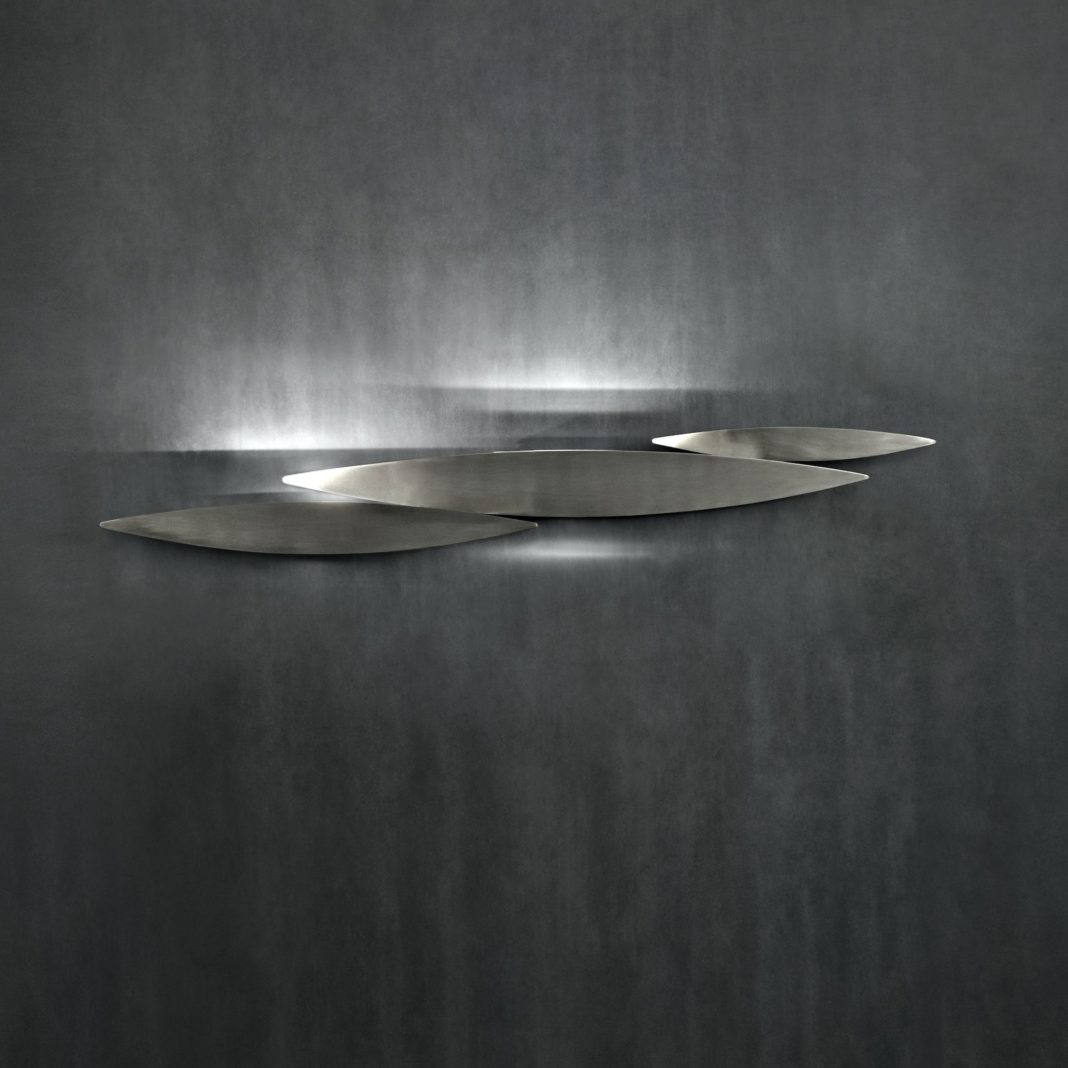 Contemporary Brushed Nickel Italian Designer Wall Light