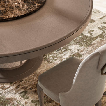 Designer Italian Quilted Round Dining Table Set Designer Italian Quilted Round Dining Table Set