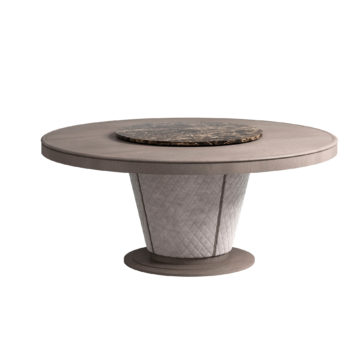 Designer Italian Quilted Round Dining Table Set Designer Italian Quilted Round Dining Table Set