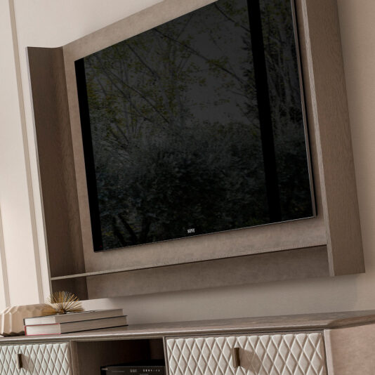 Designer Italian Quilted TV Unit With Wall Fixture Designer Italian Quilted TV Unit With Wall Fixture