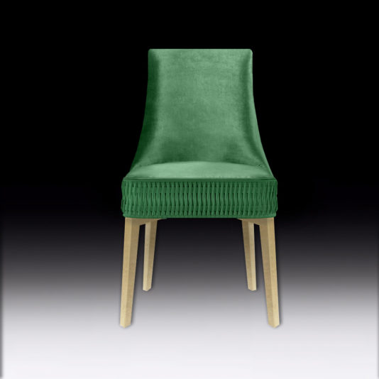 Designer Luxury Pleat Velvet Upholstered Dining Chair