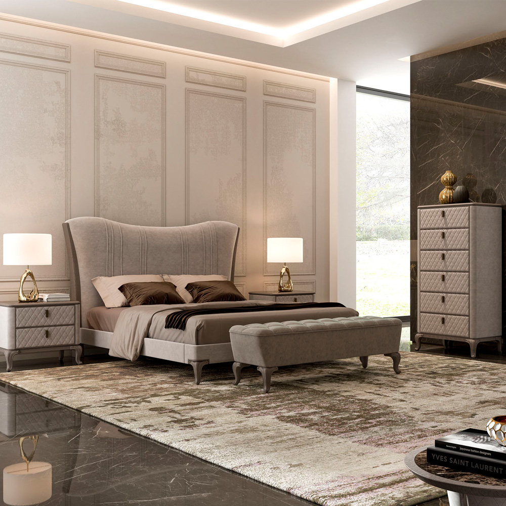 Guest room, High End Italian Designer Upholstered Bed