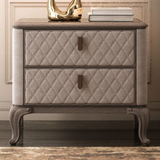 High End Italian Quilted Designer Bedside Cabinet High End Italian Quilted Designer Marble Bedside Cabinet